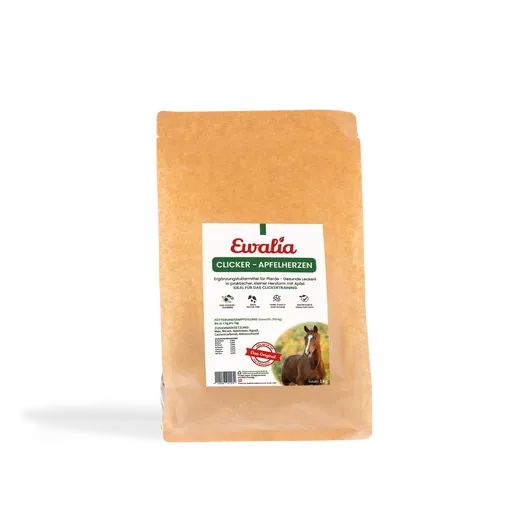 EWALIA Clicker-Apfelherzen für Pferde 1kg