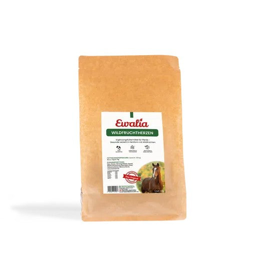 EWALIA Wildfruchtherzen Leckerli für Pferde 1kg